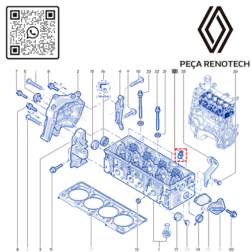 RN 103938-16 7700103938 RETENTOR DE VALVULA -x16- MOT. K4M 1.6F4R 2.0 SABO - 4